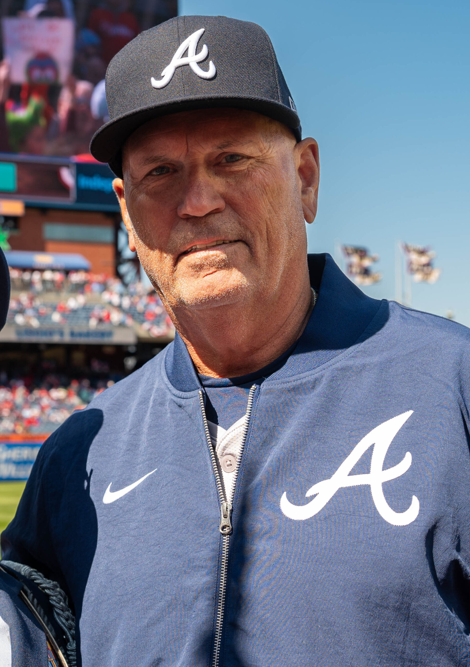 Brian Snitker in Atlanta Braves jacket